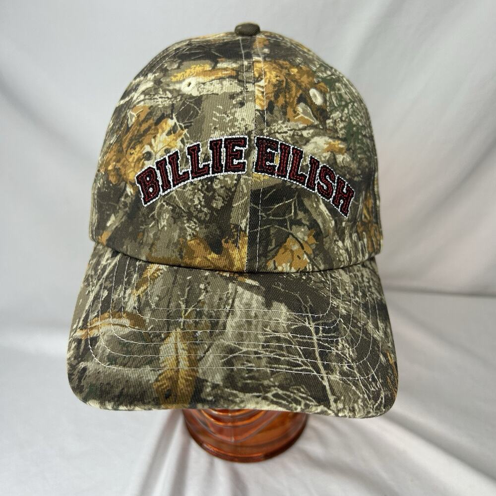Billie Eilish Camo Hat Adjustable Hit Me Hard And Soft Hook & Loop Closure